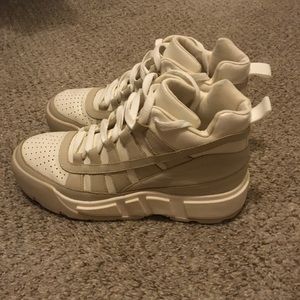 Zara White High Top Platform Sneakers